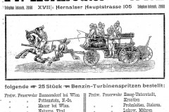 Pumpenbestellung bei Fa. Kernreuther 1913