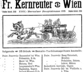 Pumpenbestellung bei Fa. Kernreuther 1913